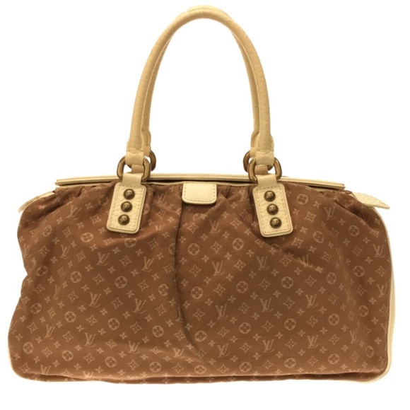 LV Monogram Mini Lin Canvas Trapeze GM Satchel Bag - Picture 2 of 15